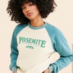 Parks Project Yosemite Raglan Sweatshirt - Cream & Teal
